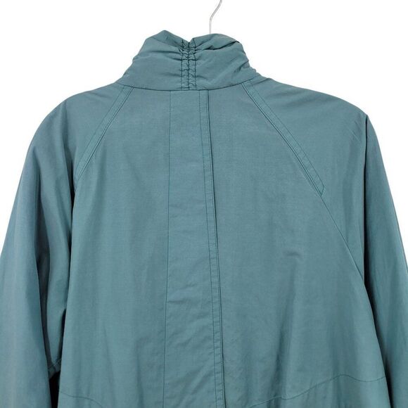 Vtg Bernardo Womens Robins Egg Blue Trench Coat Sz M Button Front City Chic - Picture 9 of 13